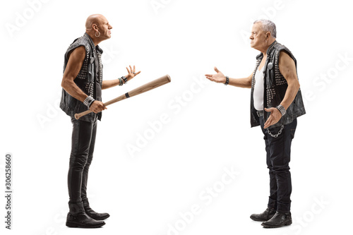 Two punkers having an argument