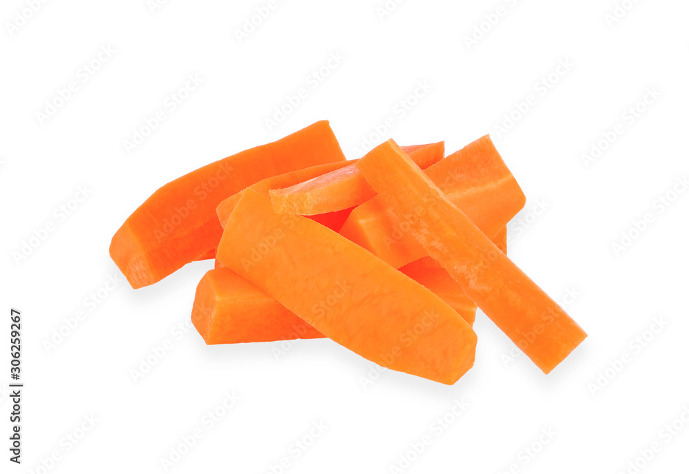 fresh carrots sticks isolate on white background fresh carrots sticks isolate on white background