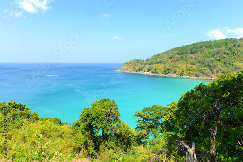 Nature scene tropical beach and blue sky