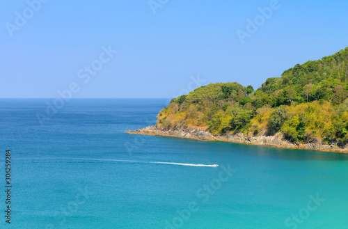 Nature scene tropical beach and blue sky