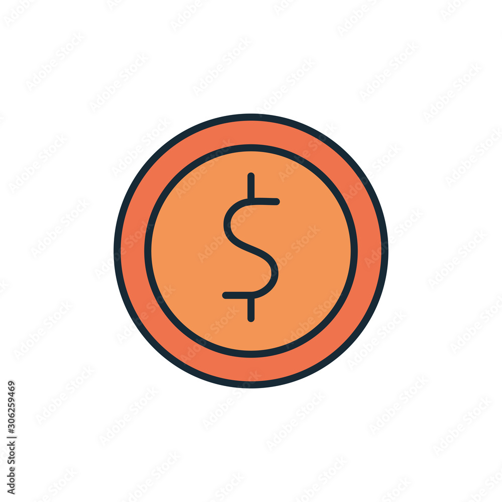 startup coin fill style icon