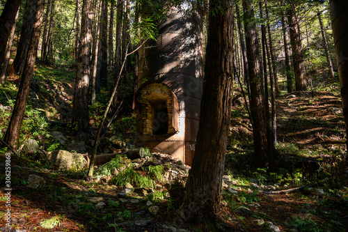 Limekiln Furnaces from an old Mill in California forest photo