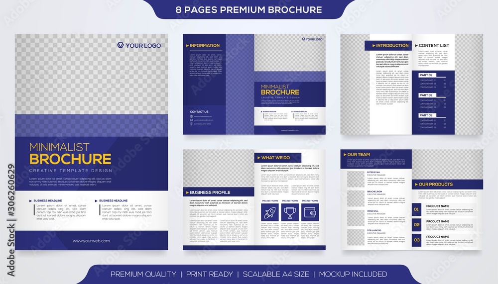 set of minimalist business brochure template with simple style and modern layout set of minimalist business brochure template with simple style and modern layout