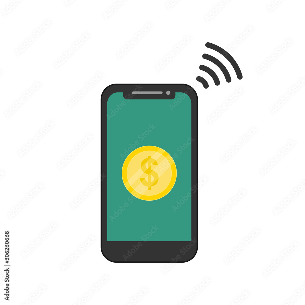 NFC Payment vector design. contactless payment with smart phone concept NFC Payment vector design. contactless payment with smart phone concept