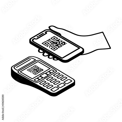 Contactless payment outline icon
