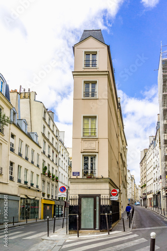 Pointe Trigano—a very narrow building where French poet Andre Chenier lived in 1793, at the junction of Clery and Beauregard streets. © photoopus