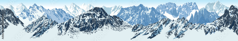 vector seamless Rocky Mountain National Park illustration - obrazy, fototapety, plakaty 