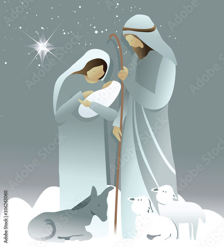 Nativity scene with Holy Family