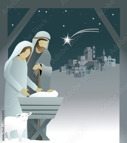 Nativity scene with Holy Family