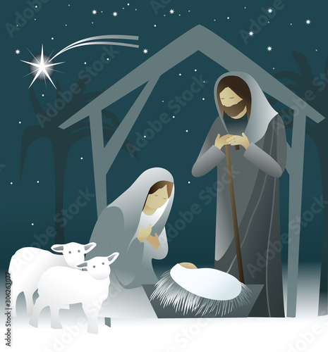 Nativity scene with Holy Family