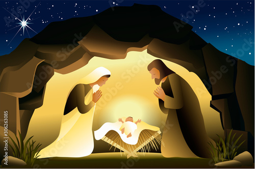 Nativity scene with Holy Family