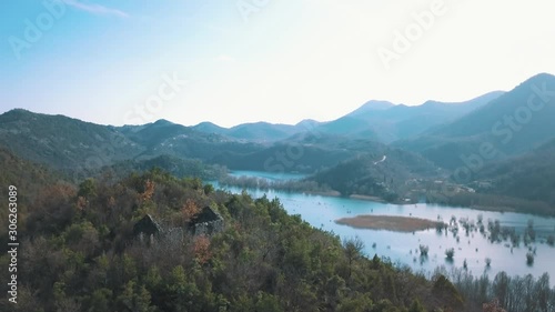 Wallpaper Mural Lonely house on the hill Top down Torontodigital.ca