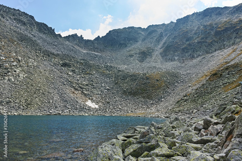 Panorama of Ledenoto (Ice) Lake, Rila mountain, Bulgaria photo