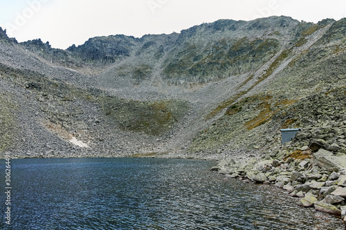 Panorama of Ledenoto (Ice) Lake, Rila mountain, Bulgaria photo