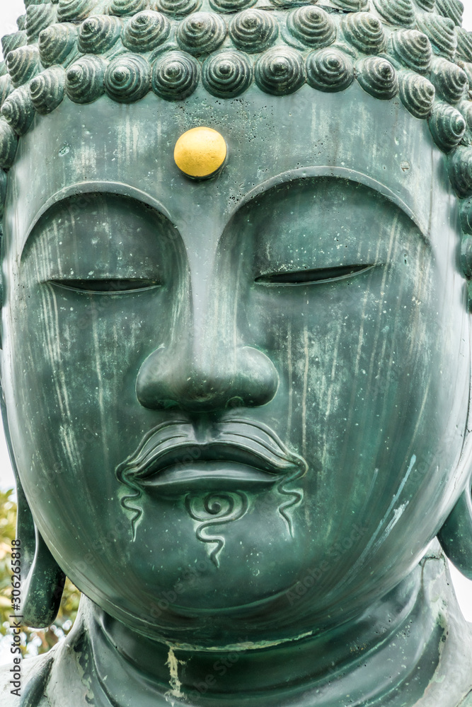 Zdjęcie Stock Tennoji Temple, Tendai sect of Buddhism. Bronze Buddha