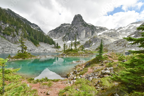 Spectacular views of turquoise-colored watersprite lake in Squamish, BC © Jeff