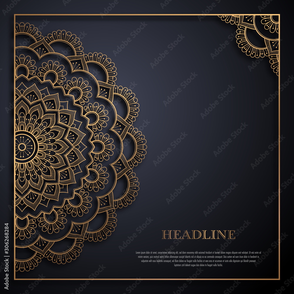 Gold and black greeting card template in retro style. Great design for any purposes: invitation, flyer, menu, brochure or leaflet Gold and black greeting card template in retro style. Great design for any purposes: invitation, flyer, menu, brochure or leaflet