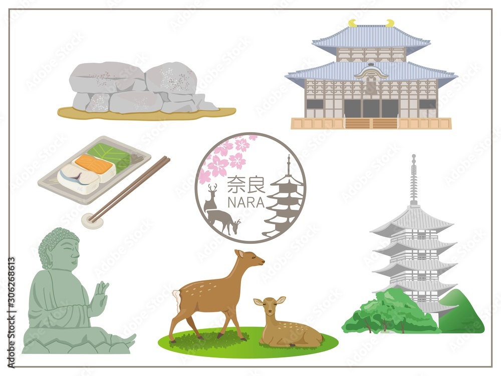 Naklejka premium 奈良のイラスト1