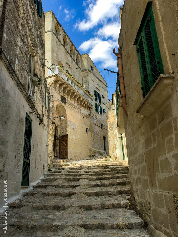 street in old town of Matera