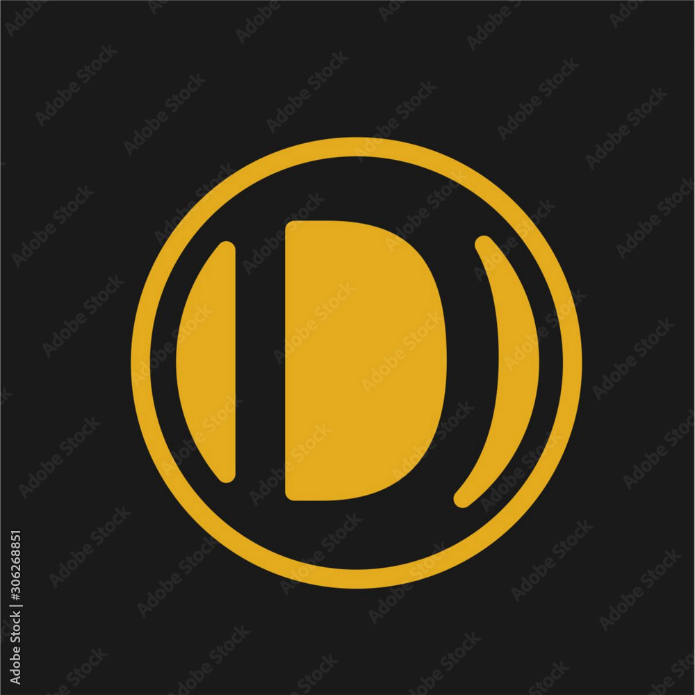 letter D logo with gold lines and circle letter D logo with gold lines and circle