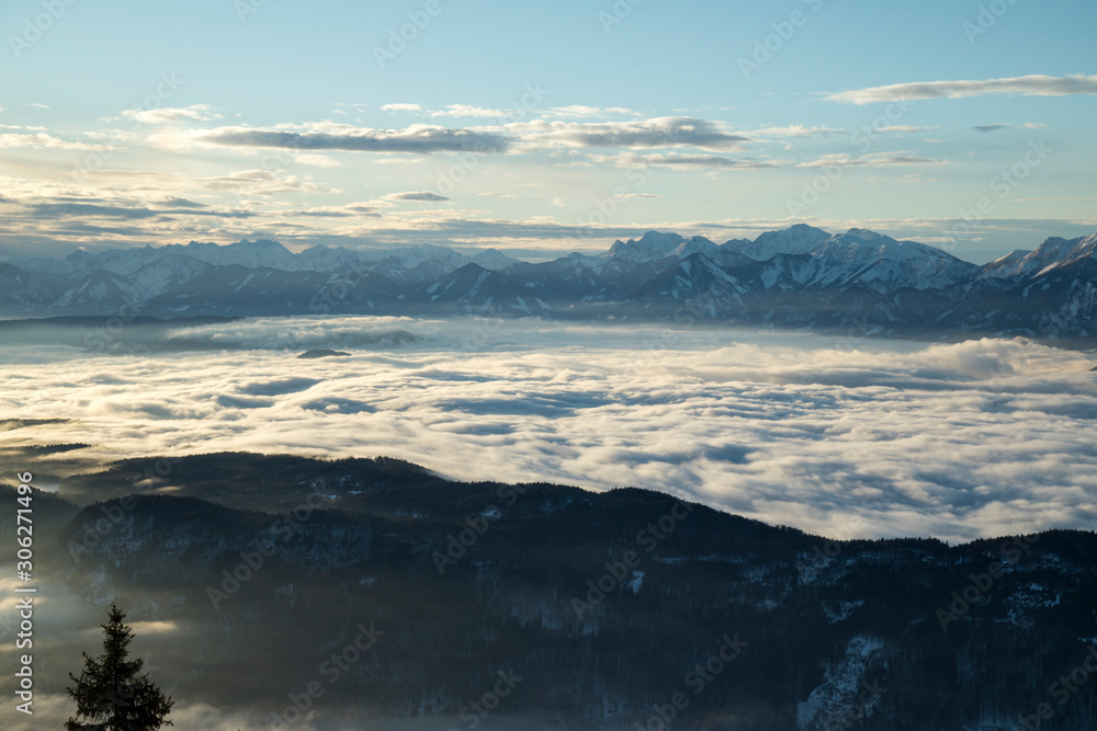 Beautiful winter nature landscape, amazing mountain view Beautiful winter nature landscape, amazing mountain view