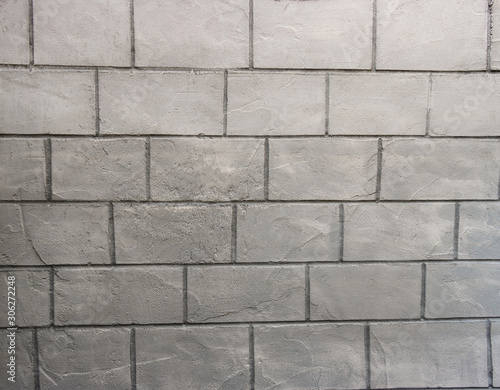 Wallpaper Mural Grungy rusty blocks of stonework technology color horizontal architecture wallpaper.  Abstract background texture stained old stucco light gray. Torontodigital.ca