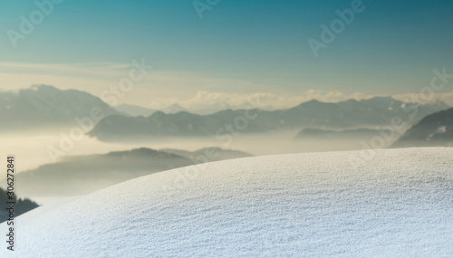 Fototapeta Naklejka Na Ścianę i Meble -  Mountains and winter space for your text