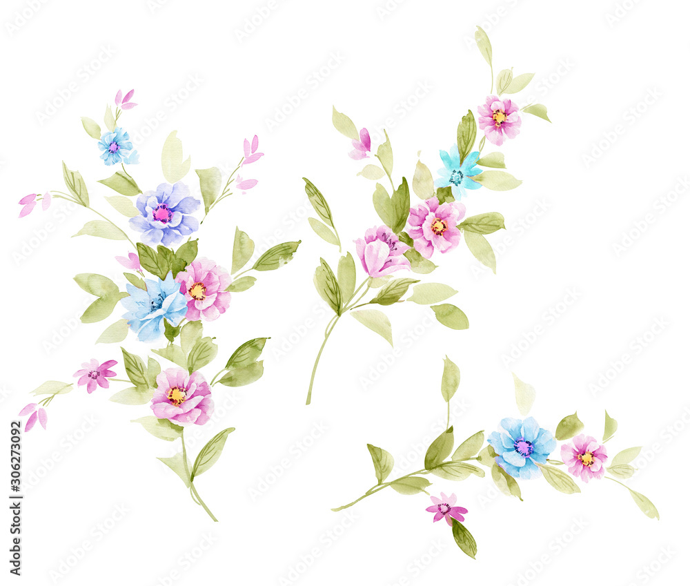 Naklejka premium Beautiful watercolor flower background illustration