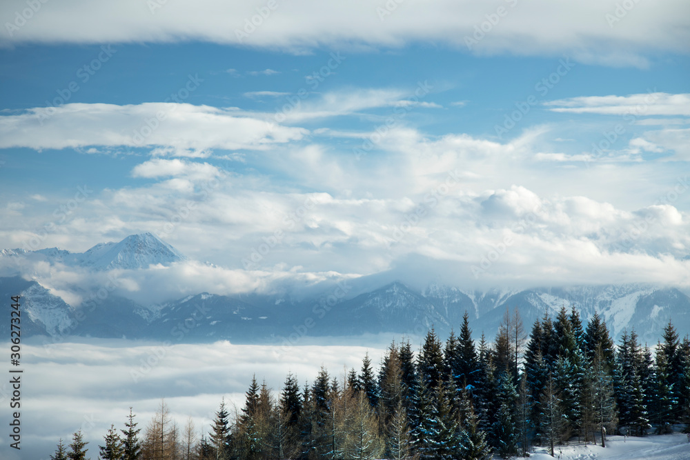 View of beautiful Winter mountain landscape