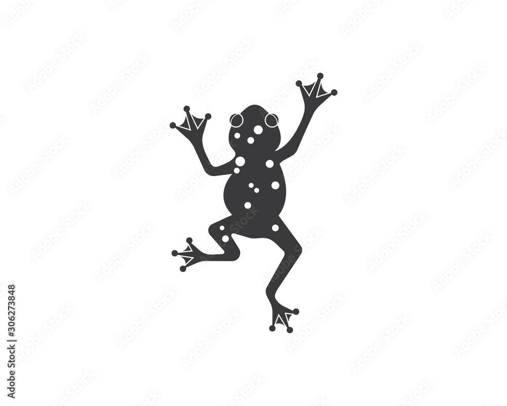Naklejka premium Frog Logo Template vector illustration