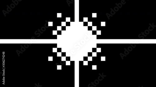 Abstract motion graphics with white background and alpha channel. 2 transition animated masks in the forward and reverse direction. Square elements.