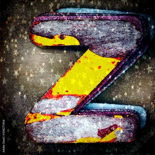 the wooden letter Z with Christmas stars