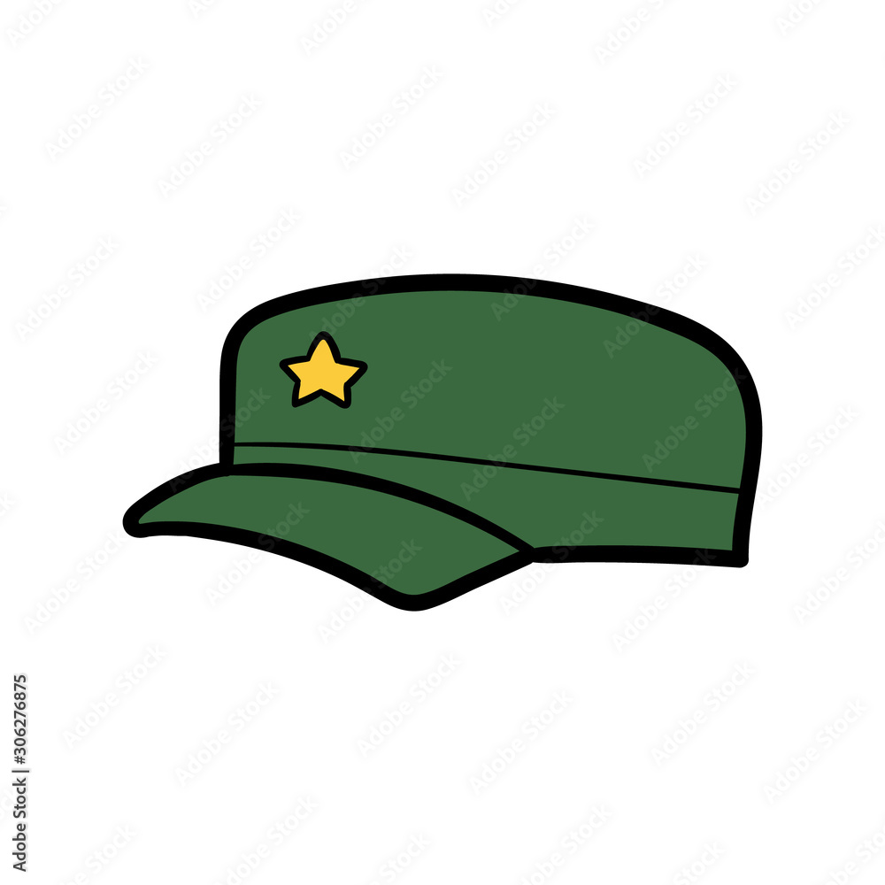 Cartoon Isolated Army Hat Illustration Stock Vector Adobe Stock