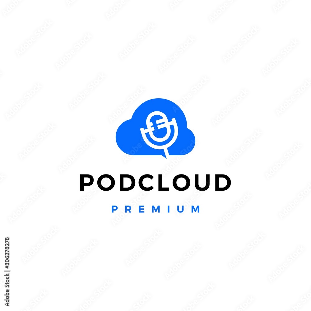 server cloud podcast logo vector icon illustration server cloud podcast logo vector icon illustration