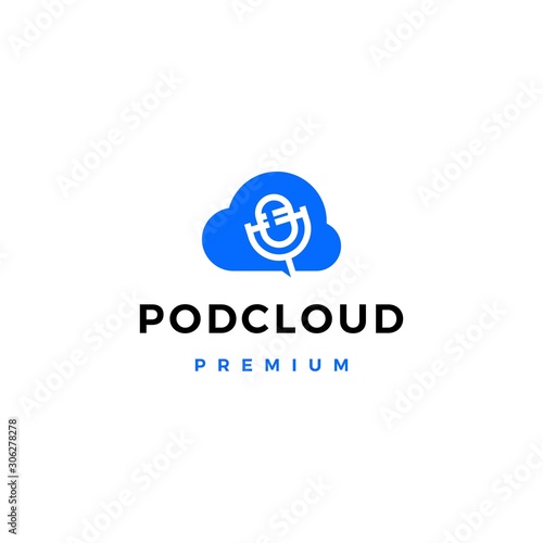 Free Download server cloud podcast logo vector icon illustration - GFXLoad