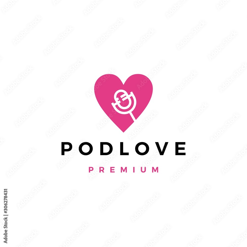 mic love podcast logo vector icon illustration mic love podcast logo vector icon illustration
