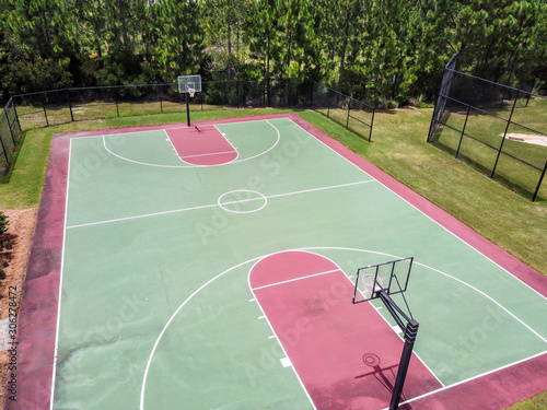 Aerial view of tennis courts