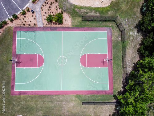 Aerial view of tennis courts