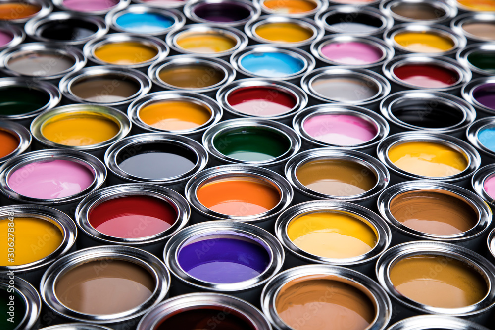 Paint cans palette, Creativity concept Paint cans palette, Creativity concept