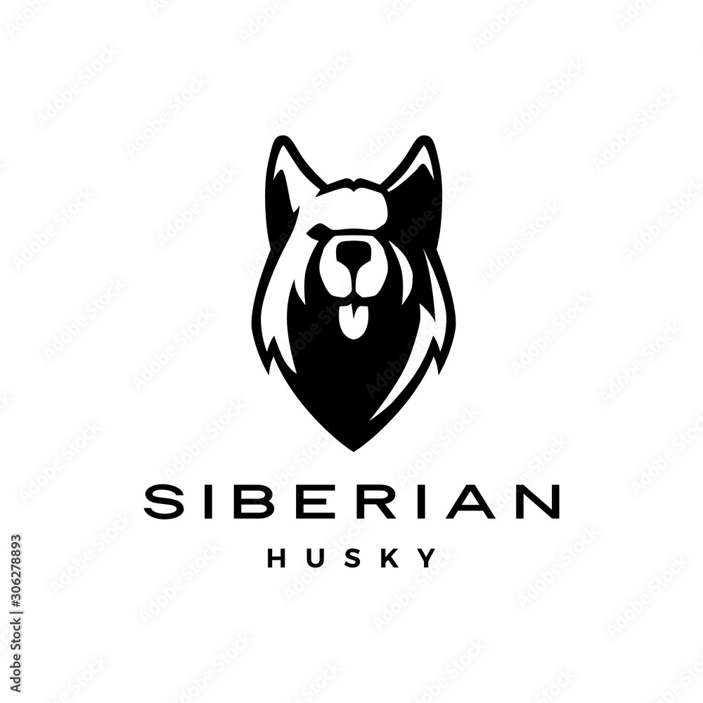 siberian husky dog race head face logo vector icon illustration siberian husky dog race head face logo vector icon illustration