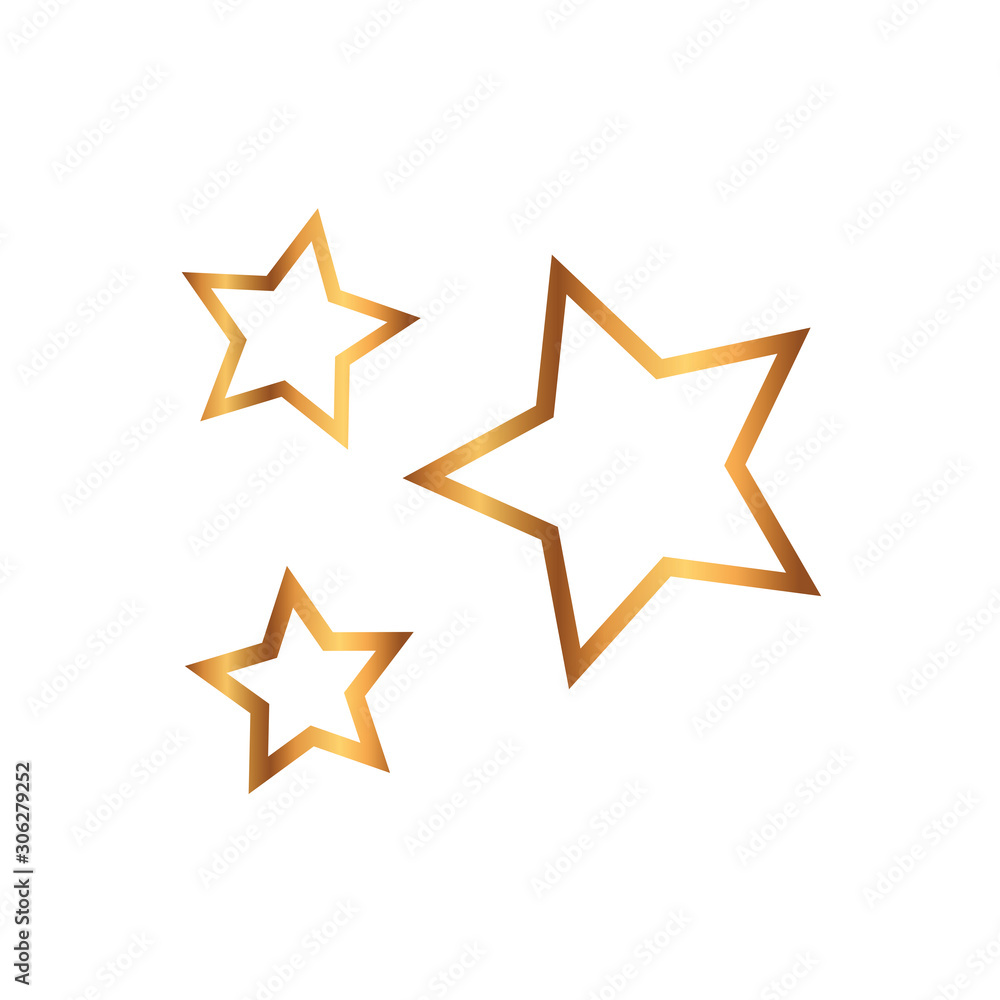 set of stars luxury isolated icon vector illustration design