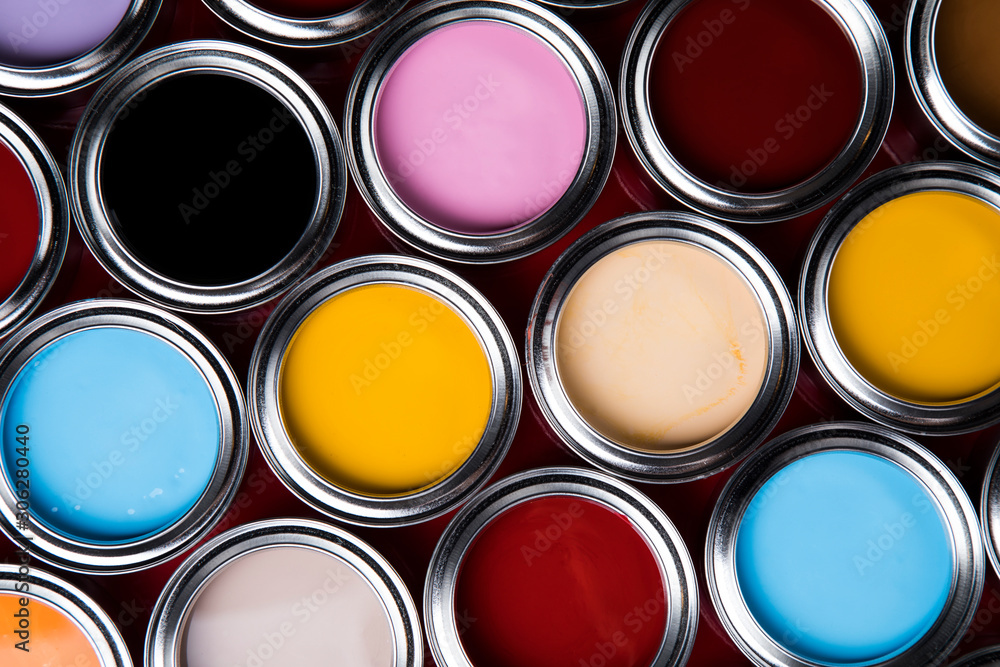 Paint cans palette, Creativity concept Paint cans palette, Creativity concept