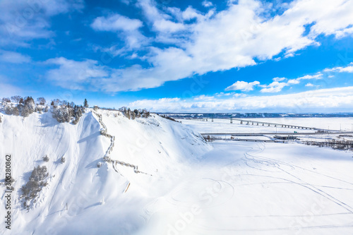 Winter Landscape View of Parc Montmorency Park in Quebec, Canada