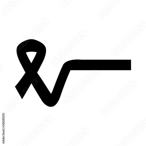 silhouette of ribbon campaign isolated icon vector illustration design
