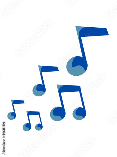 Blau glänzende Musiknoten 