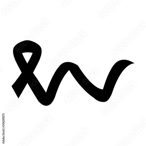silhouette of ribbon campaign isolated icon vector illustration design