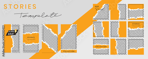 Editable social media post template for instagram story collections and post frame