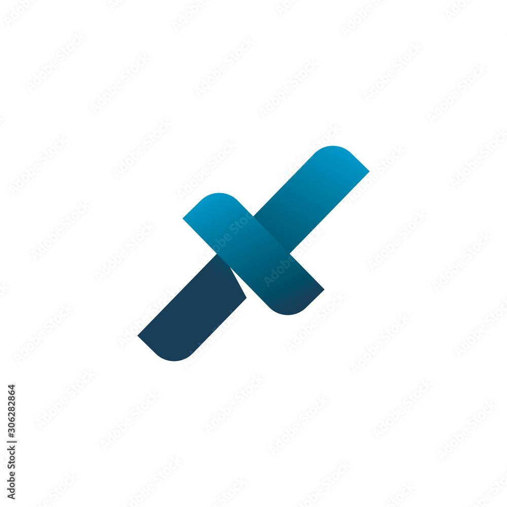 modern color x logo design modern color x logo design