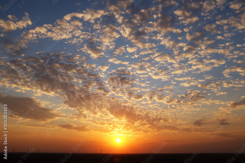Beautiful sunset in Riyadh, Saudi Arabia