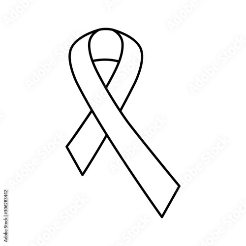 ribbon campaign line style icon vector illustration design